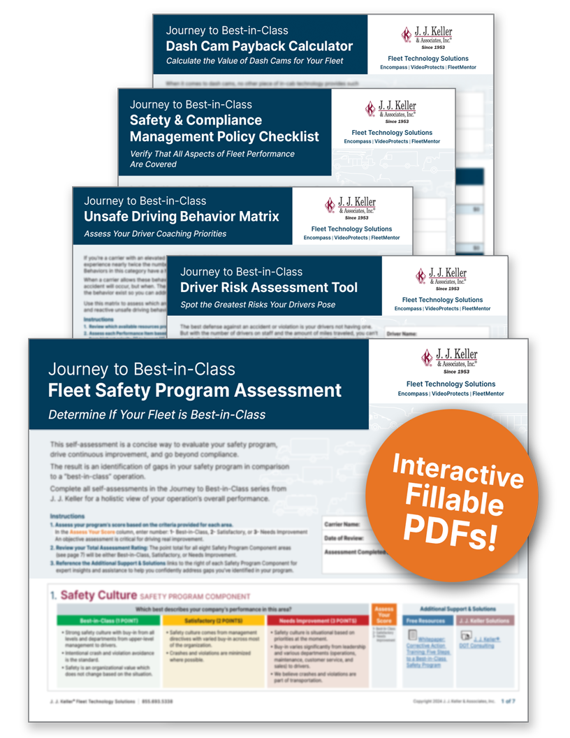 Fleet Safety Program Assessment Assessment cover pages and burst